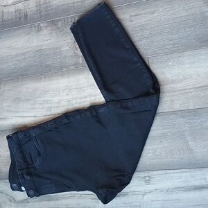 Kut From The Kloth Black Jeans 14 Raw Hem High Rise Stretch Crop